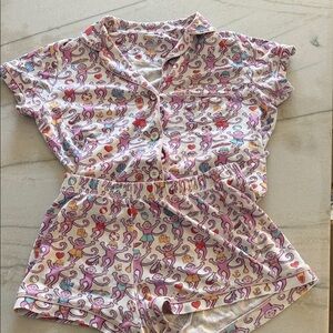 Roller Rabbit Lido Moneky Print Pajama Set size XXS